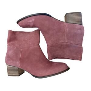 J Jill Soft Suede Leather Dark Mauve Plum Ankle Boot 10